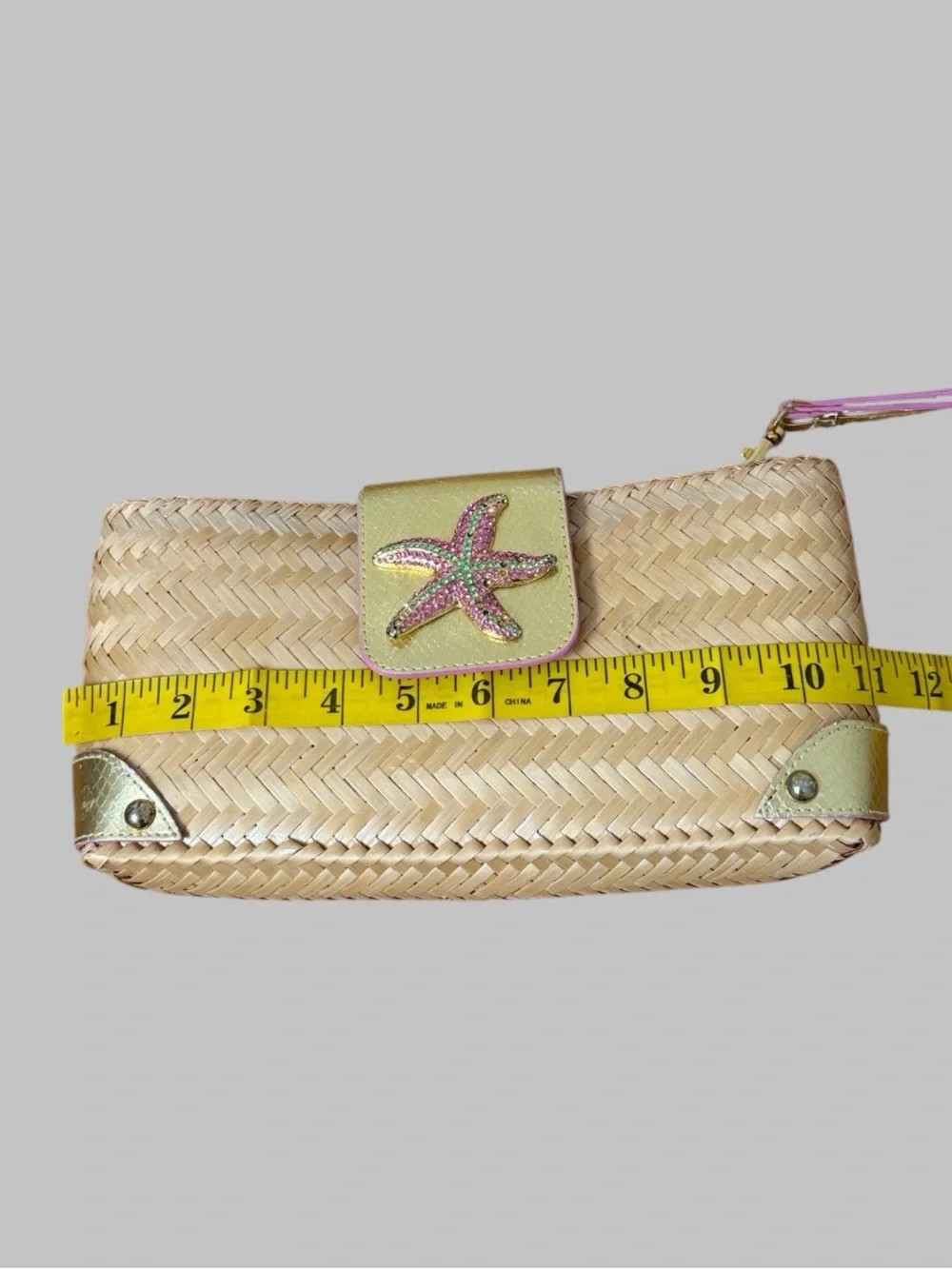 Lilly Pulitzer Vintage Rare Straw Starfish Wristlet